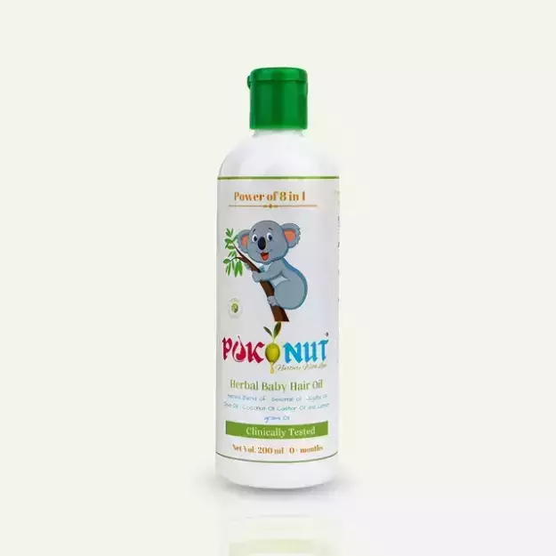 Pokonut Natural and Herbal Chemical Free Baby Hair Oil Sesame Oil, Castor Oil, Olive Oil And Jojoba oil Chemical Free 100ML