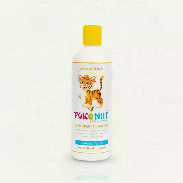 Pokonut Natural Baby Non-Sticky Massage Oil Helps in Growth & Muscles Strong 100ml