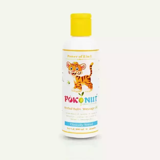 Pokonut Natural Baby Non-Sticky Massage Oil Helps in Growth & Muscles Strong 200ml