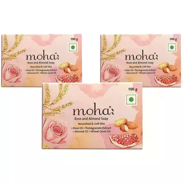 Moha Rose & Almond Soap 100gm (Pack Of 3)