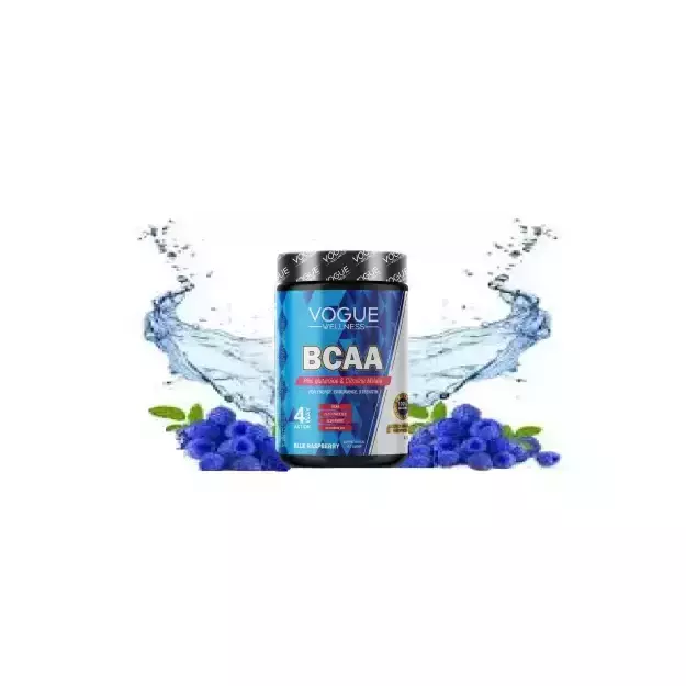 Vogue Wellness Advanced BCAA Supplement Powder 400gm (Blue Raspberry)
