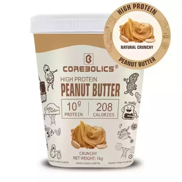 Corebolics High Protein Peanut Butter- Natural Creamy 1Kg
