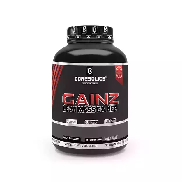 Corebolics Gainz-Lean Mass Gainer- Chocolate Milkshhake 1Kg