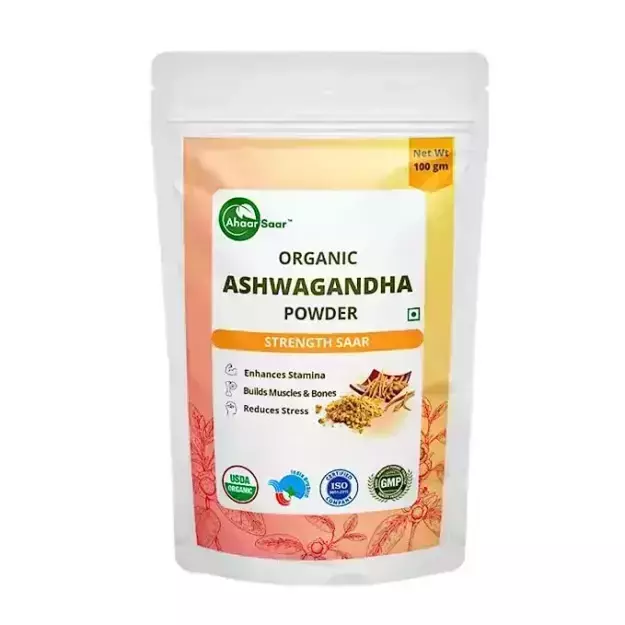 Ahaar Saar USDA Certified Organic Ashwagandha Root Powder 100gm