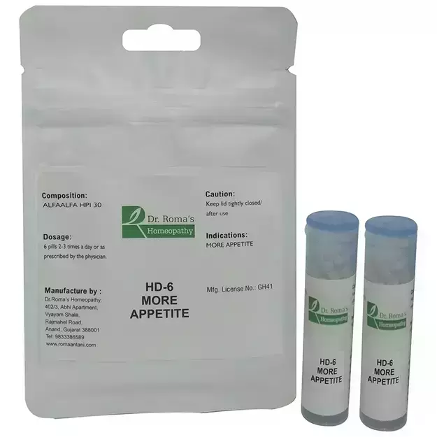 Dr. Romas Homeopathy Hd-6 More Appetite, 2 Bottles Of 2 Dram