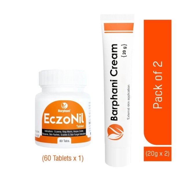 Barphani Duo Eczonil Tablet And Barphani Cream Combo Pack (60×1 Tablet, 20gm×2 Cream)