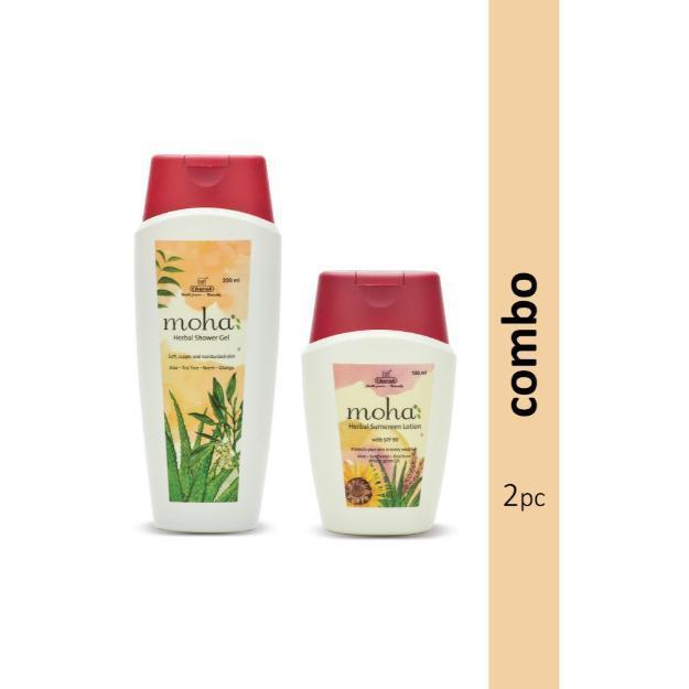 Moha Herbal Shower Gel And Moha Herbal Sunscreen Lotion Combo Pack
