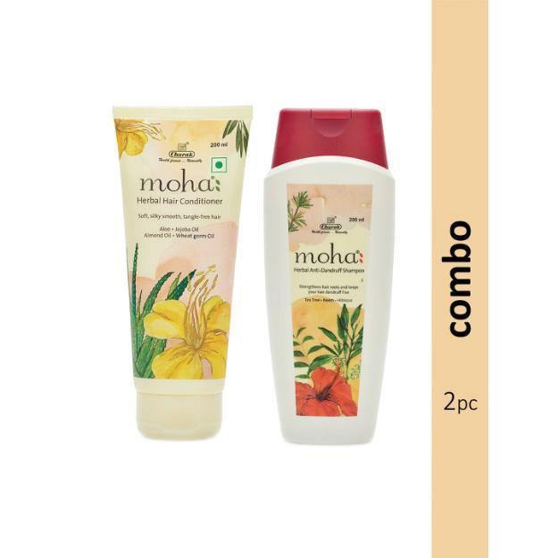 Moha Herbal Anti Dandruff Shampoo And Moha Herbal Hair Conditioner Combo Pack