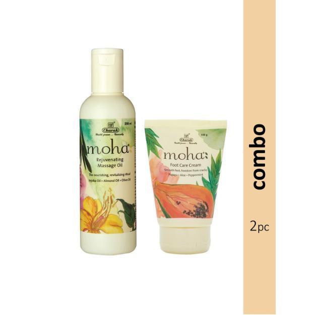 Moha Rejuvenating Massage Oil And Moha Foot Care Cream Combo Pack