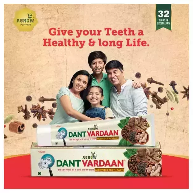 Agrow Dant Vardaan Toothpaste 100gm Pack Of 4 thumbnail 2