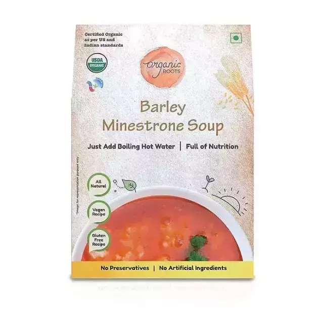 Organic Roots Barley Ready To Cook Minestrone Soup Powder Pack Of 4