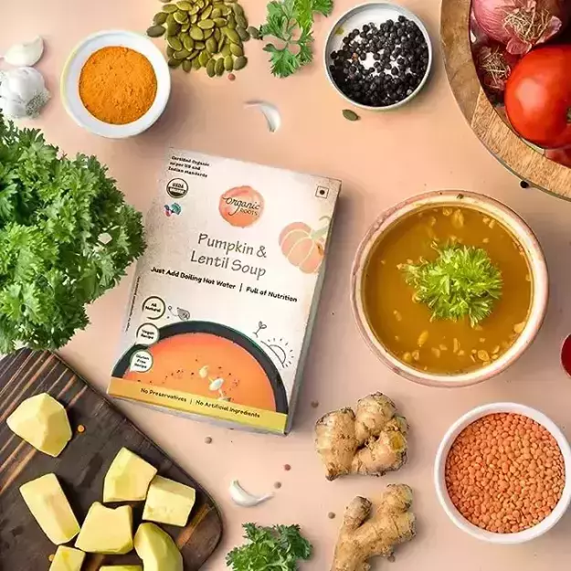 Organic Roots Pumpkin And Lentil Ready To Cook Soup Powder Pack Of 4 thumbnail 2