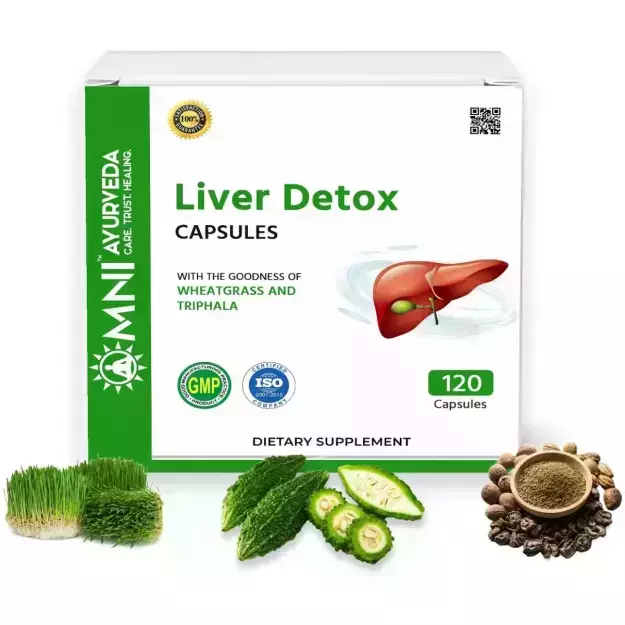Omni Ayurveda Liver Detox Capsules For Healthy Liver And Fatty Liver Detoxification (120)