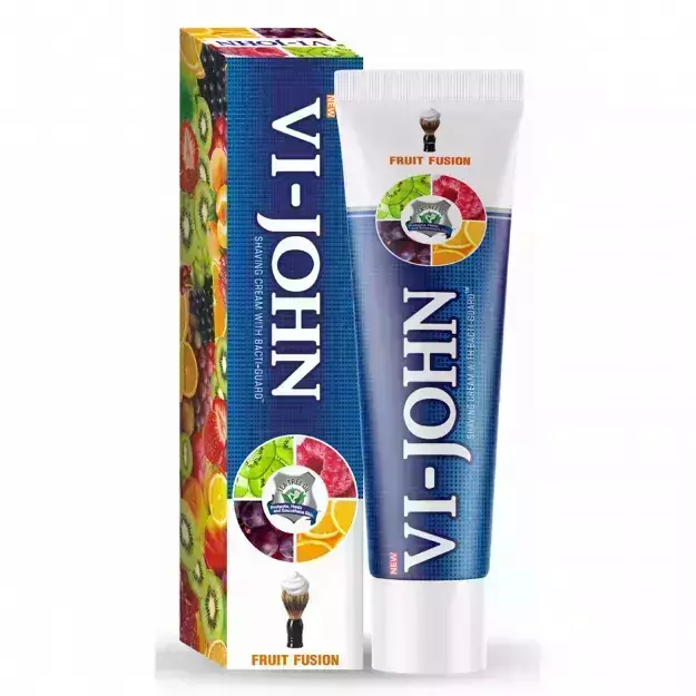 Vi John Fruit Fusion Shaving Cream For Men With Tea Tree Oil And Bacti Guard 125gm