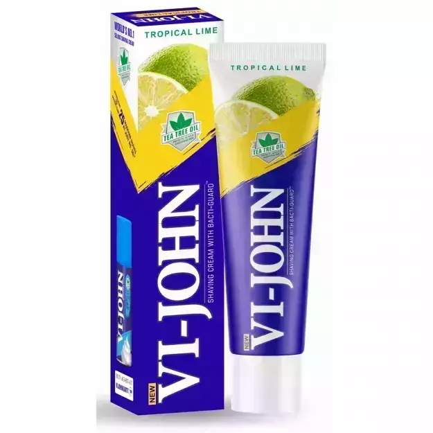 Vi John Tropical Lime Shaving Cream For Men With Tea Tree Oil 125gm