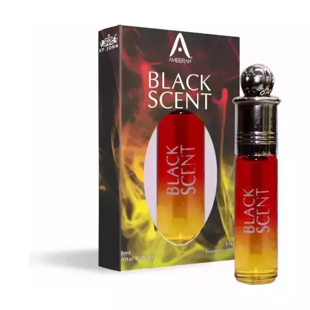 St John Black Scent Floral Attar For Men And Women Free From Alcohol 8ml