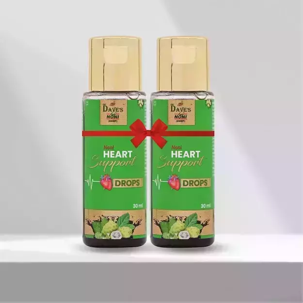 The Dave's Noni Heart Support Drops for Cardiac Wellness And Cholesterol Control Pack Of 2