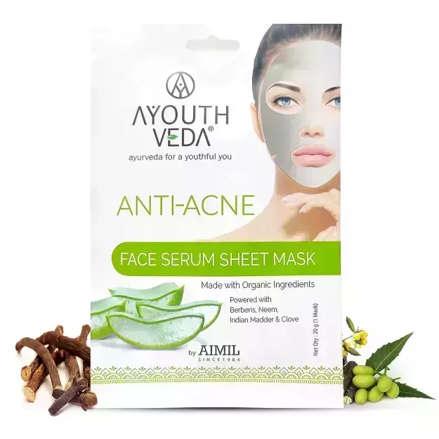 Ayouthveda Anti Acne Face Serum Sheet Mask 20gm