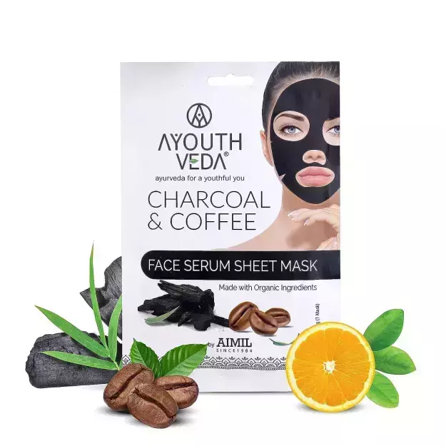 Ayouthveda Charcoal And Coffee Face Serum Sheet Mask 20gm