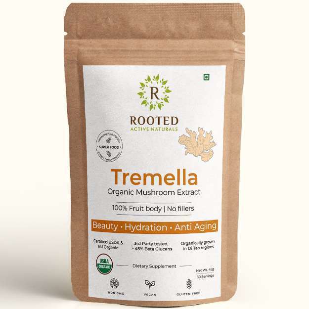 Rooted Active Naturals Tremella Organic Mushroom Extract Powder 45gm
