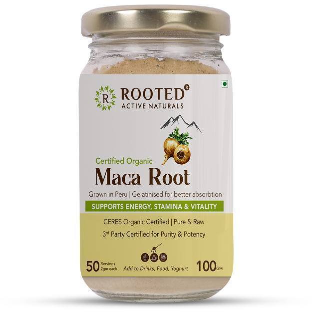 Rooted Active Naturals Organic Maca Root Powder 100gm