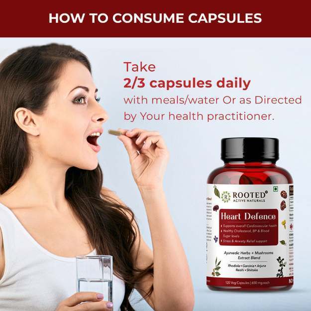 Rooted Active Natural Heart Defense Capsules (120)