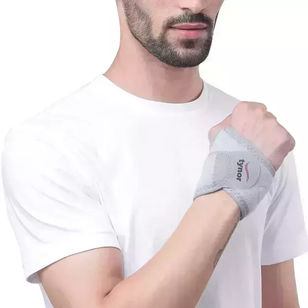 Tynor Wrist Brace With Thumb Neoprene Universal Grey