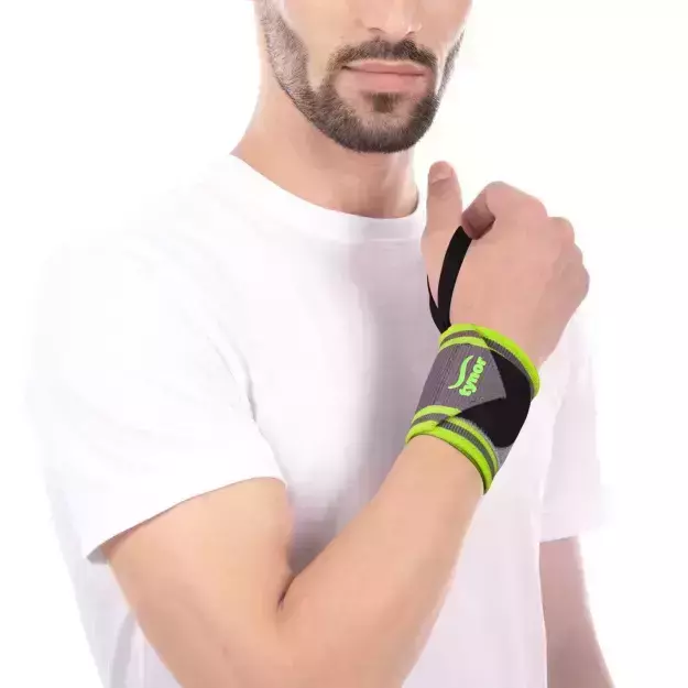 Tynor Wrist Wrap With Thumb Loop Universal Black Green