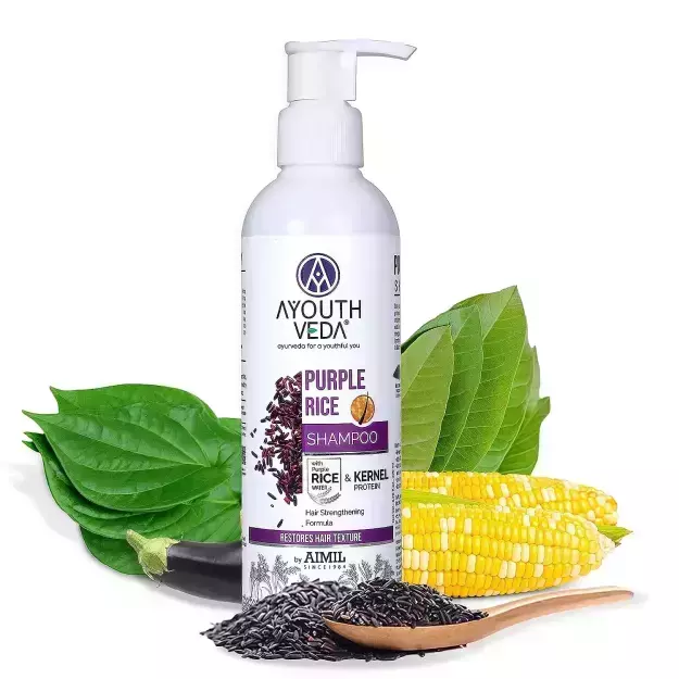 Ayouthveda Purple Rice Shampoo With Purple Rice Water And Kernel Protien 200ml