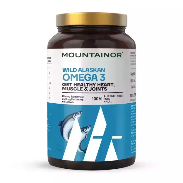 Mountainor Wild Alaskan Omega 3 Fish Oil 2500mg Softgel For Heart, Muscles And Joints (60)