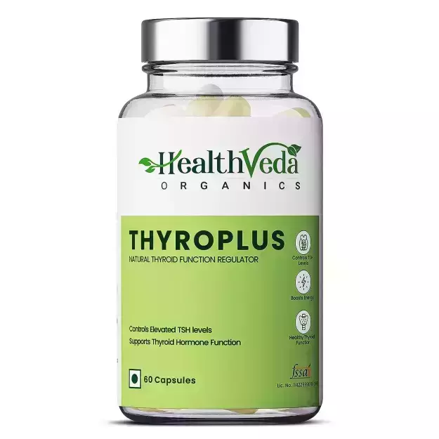 Health Veda Organics Thyroplus Veg Capsules For Thyroid Support (60)