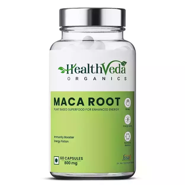 Health Veda Organics Maca Root Veg Capsules For Better Reproductive Health And Enhanced Performance (60)