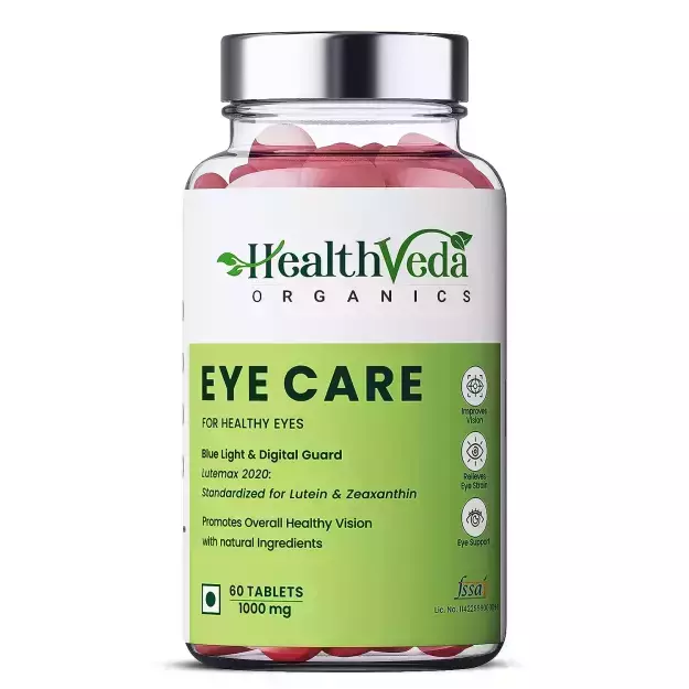 Health Veda Organics Eye Care 1000mg Veg Tablets For Healthy Eyes And Improved Vision (60)