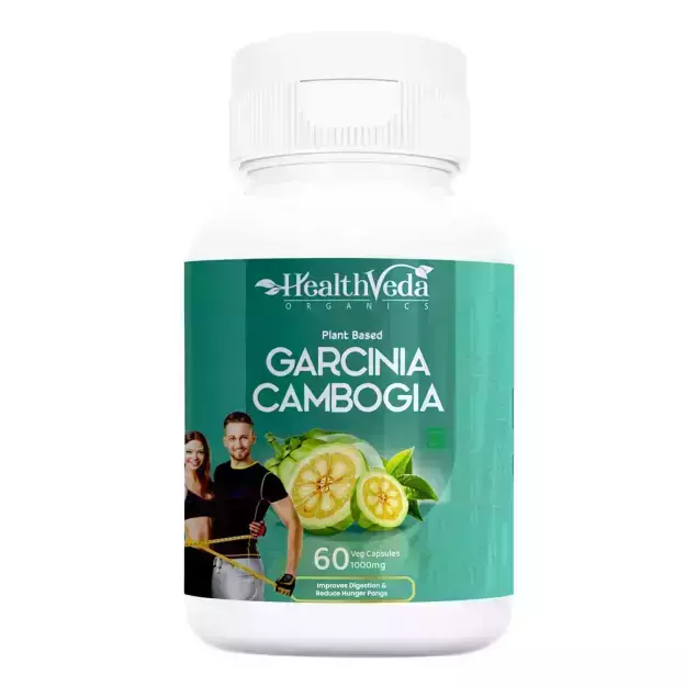 Health Veda Organics Plant Based Garcinia 1000mg Veg Capsules For Weight Management And Healthy Metabolism (60)