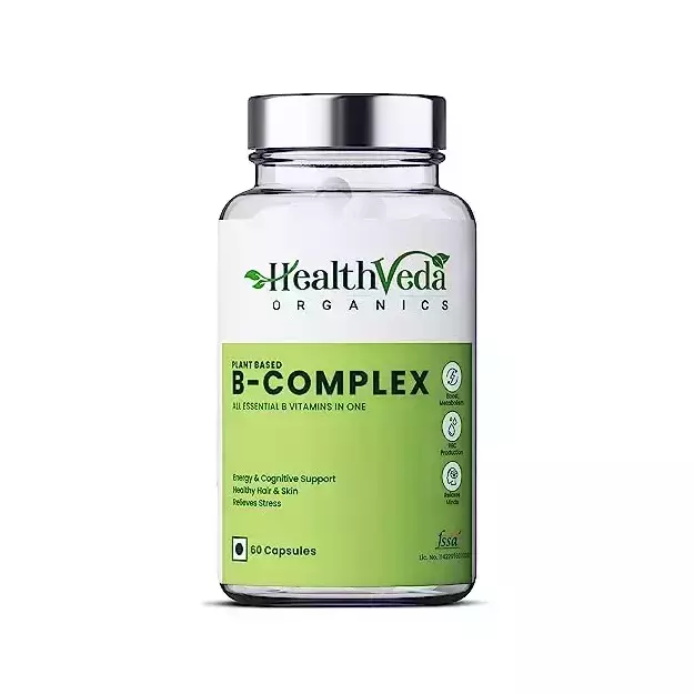 Health Veda Organics Plant Based B Complex Veg Capsules For Better Cognitive Health And Immunity (60)