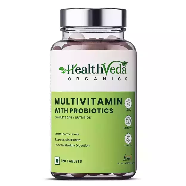 Health Veda Organics Multivitamin With Probiotics Veg Tablets (120)