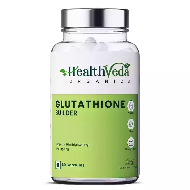 Health Veda Organics Glutathione Builder Capsules For Youthful And Brightening Skin (60)