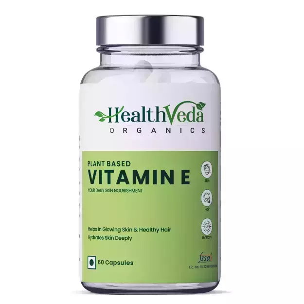 Health Veda Organics Plant Based Vitamin E Capsules With Argan Oil And Aloe Vera (60)