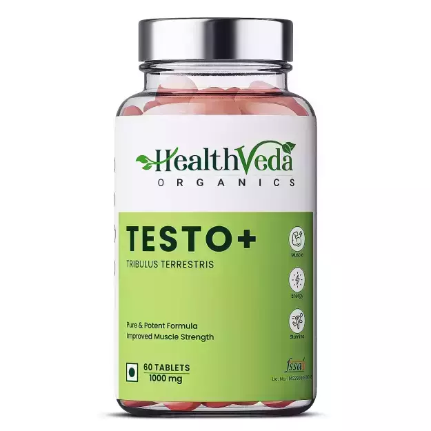 Health Veda Organics Testo Plus Tribulus Terrestris Veg Tablets (60)