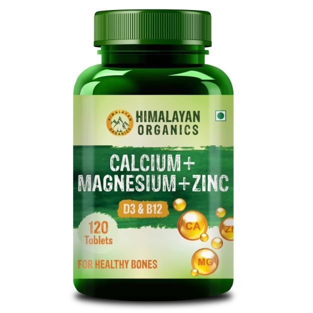 Himalayan Organics Calcium Magnesium Zinc Vitamin D3 & B12 Tablets (120)