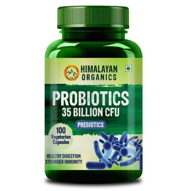 Himalayan Organics Probiotics Supplement Capsules 35 Billion CFU, with Prebiotics (100)