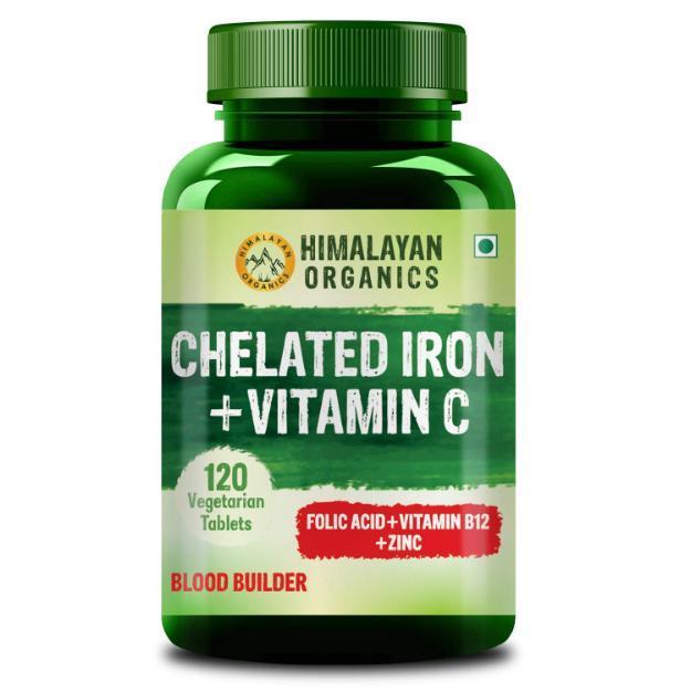 Himalayan Organics Chelated Iron with Vitamin C Supplement Tablets (120)