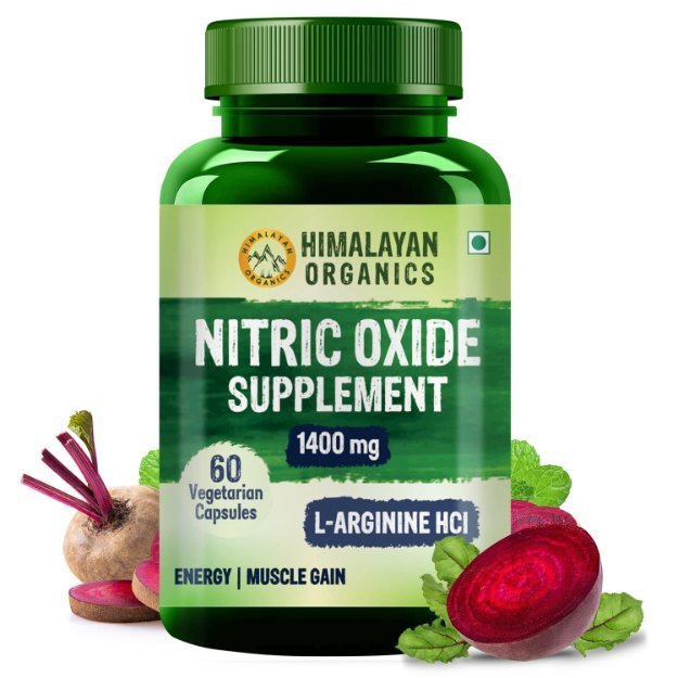Himalayan Organics Nitric Oxide Supplement with L- Arginine HCL 1400mg Capsules (60)