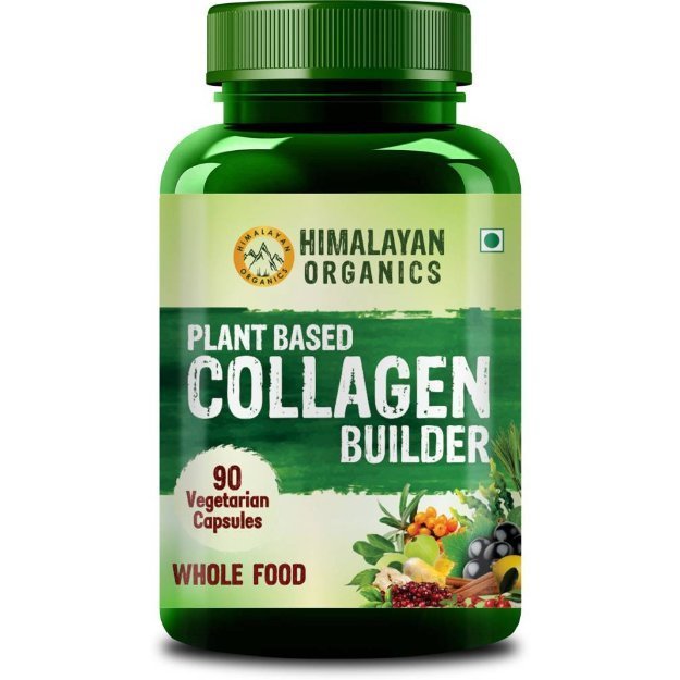 Himalayan Organics Plant Based Collagen Builder for Hair and Skin with Biotin and Vitamin C Capsules (90)