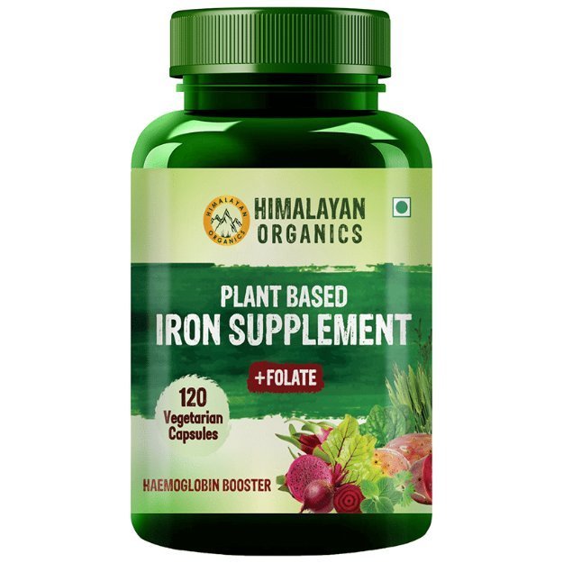 Himalayan Organics Plant Based Iron Supplement with Folate Capsules (120)