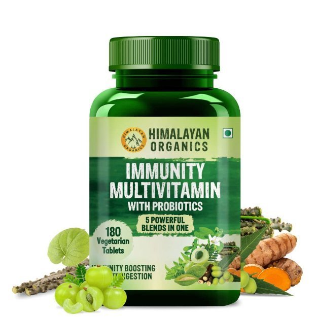 Himalayan Organics Immunity Multivitamin with Probiotics Tablets For Men & Women (180)