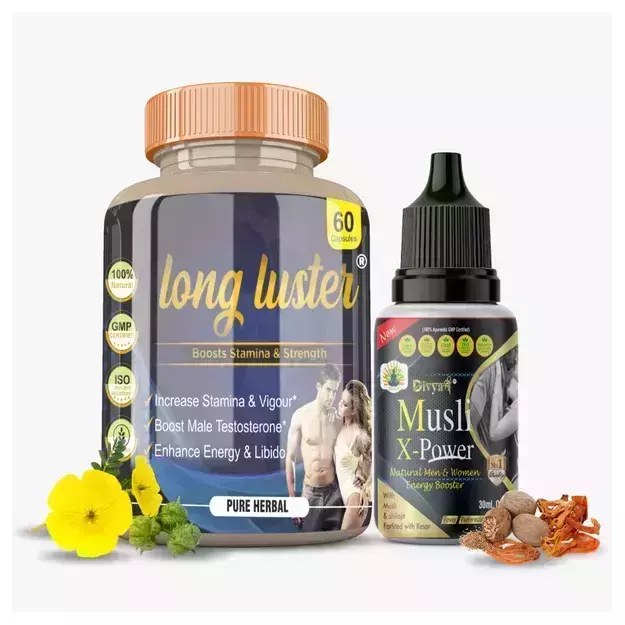 Divya Shree Long Luster Capsule And Musli X Power Massage Oil Combo Pack