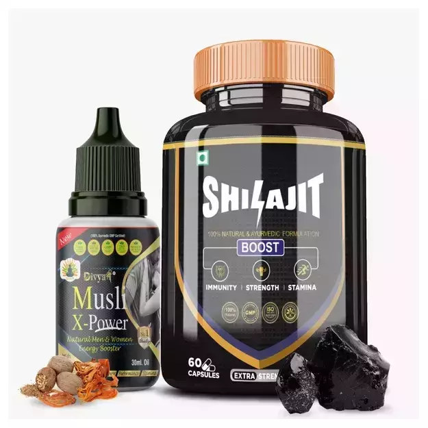 Divya Shree Shilajit Capsule And Musli X Power Massage Oil Combo Pack