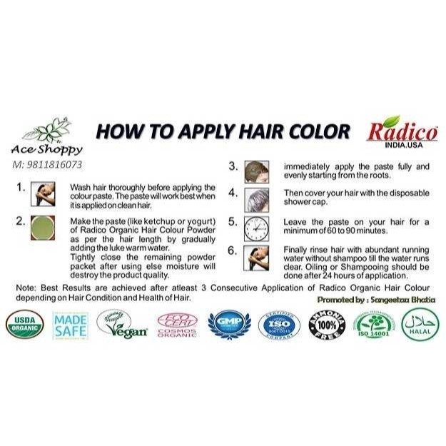 Radico Certified Organic Hair Color Dye -Brown