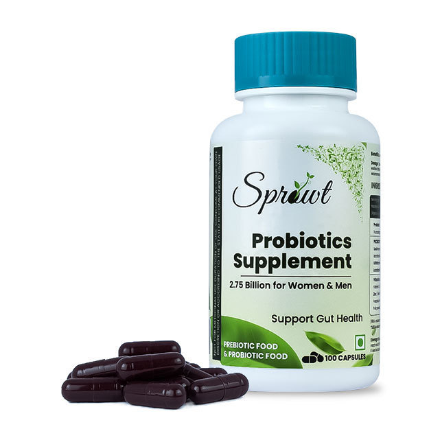 Sprowt Probiotics Supplement 2.75 Billion for Women & Men Veg Capsules